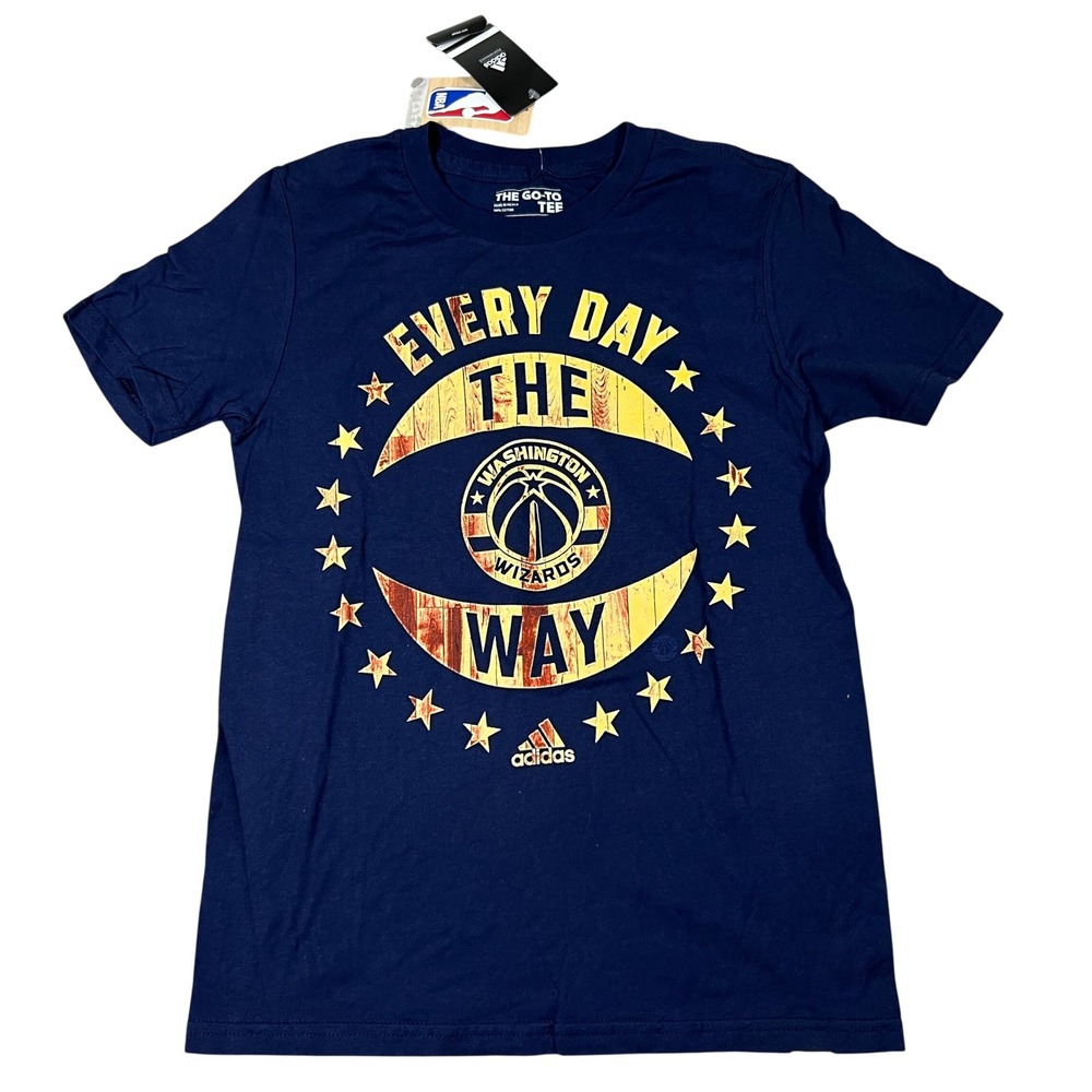 Adidas Washington Wizards NBA Kids Navy Blue Every Day Graphic Tee Shirt M 10/12